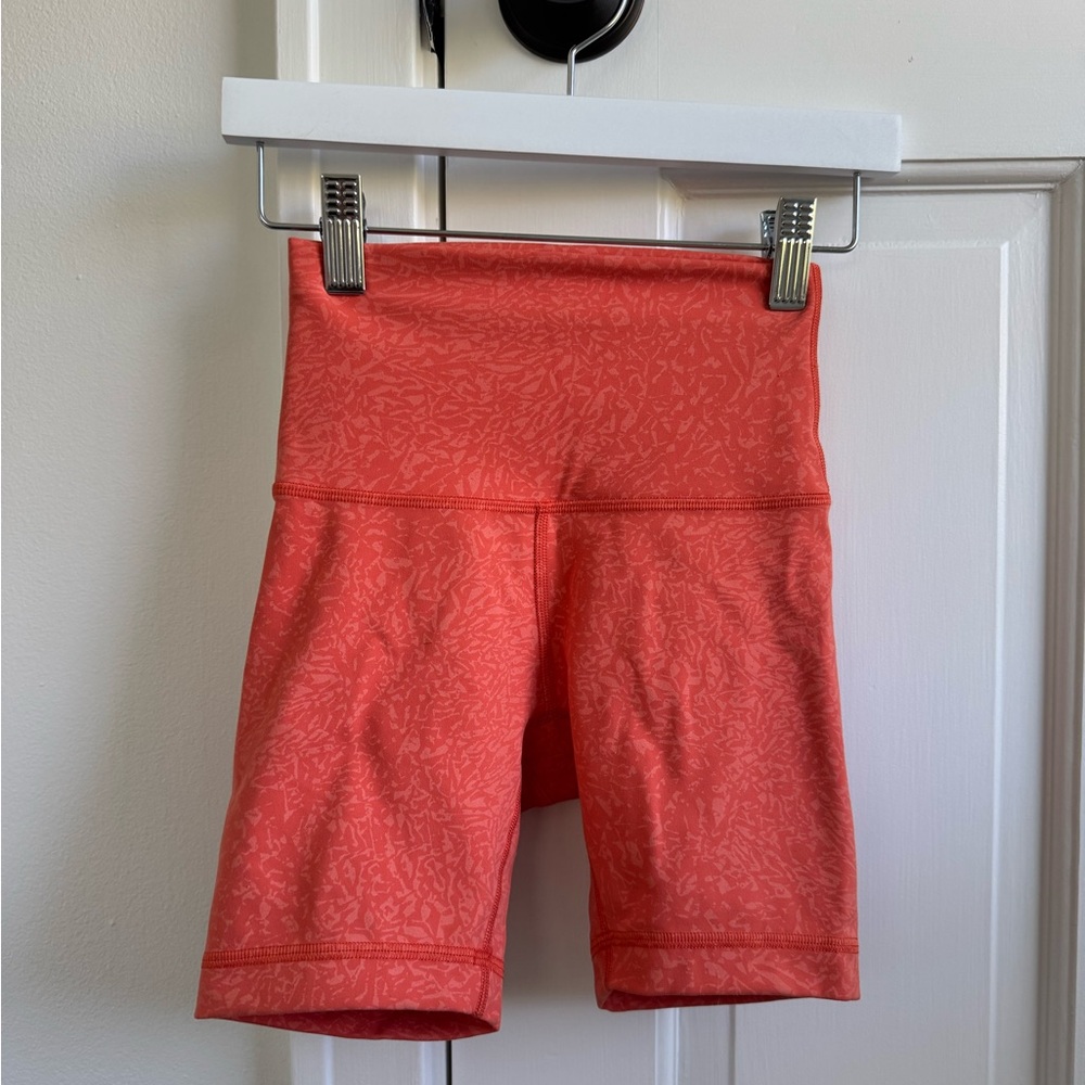 6” Lululemon Wonder train High Rise Shorts in Crunch Warm Coral - Discontinued